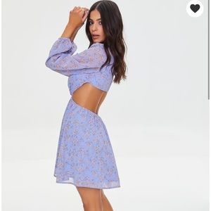 NWT Floral Print Cutout Mini Dress